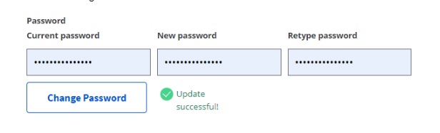 Then click on Change Password.